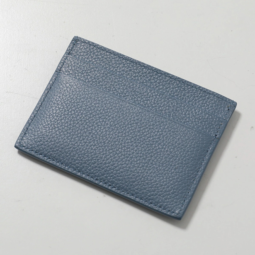 Balenciaga Card Case Wallet Leather Pass BLUE Gray L WHITE